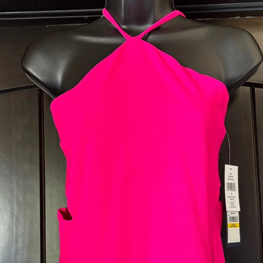 RACHEL Rachel Roy Vibrant Pink Midi Dress - Picture 2 of 11